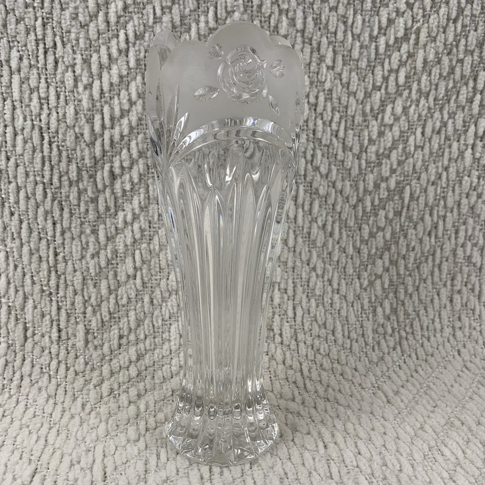 Oneida Flower Vase Southern Garden Cut Lead Crystal Germany 7" Floral Decor Bud